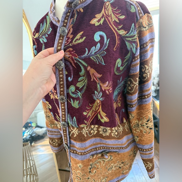 Vintage Sag Harbor Multicolor Tapestry Floral Blazer - Picture 4 of 9